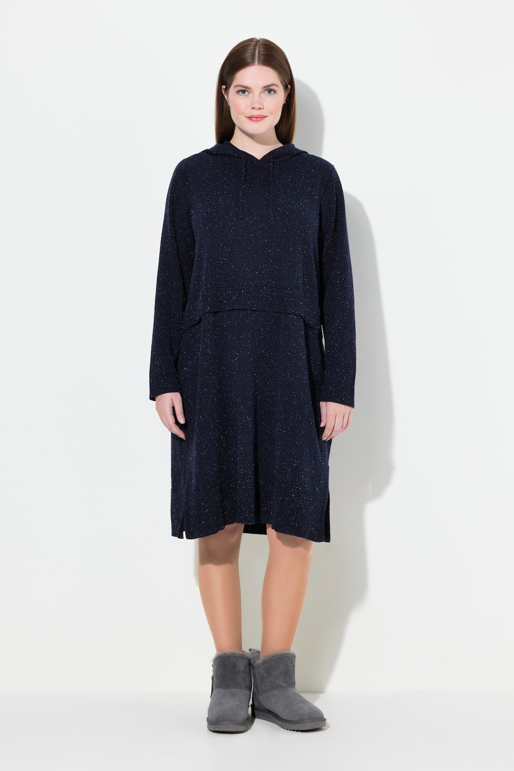 Große Größen Strickkleid, Damen, blau, Größe: 54/56, Baumwolle, Ulla Popken