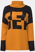 Pullover, Colorblocking Wording SEA, zweifarbig, Rollkragen, Langarm