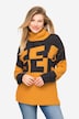 Pullover, Colorblocking Wording SEA, zweifarbig, Rollkragen, Langarm