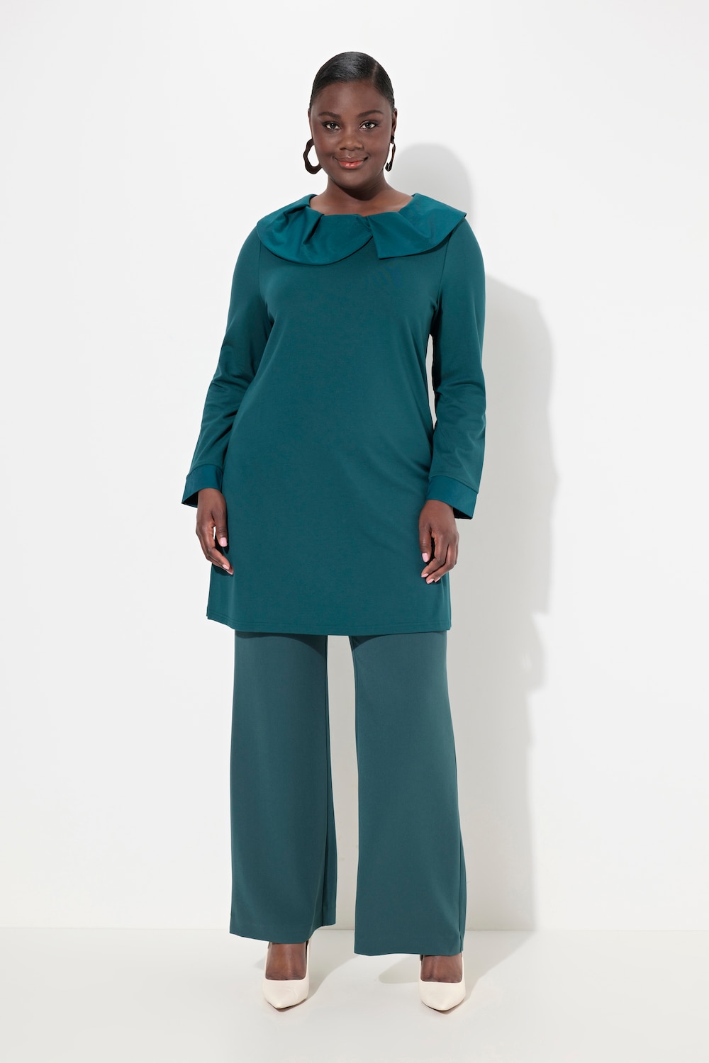 Große Größen Sweatshirt, Damen, türkis, Größe: 50/52, Synthetische Fasern/Viskose/Polyester, Ulla Popken