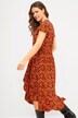 Midikleid, A-Line, Allover Print, V-Ausschnitt, Halbarm