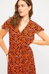 Midikleid, A-Line, Allover Print, V-Ausschnitt, Halbarm