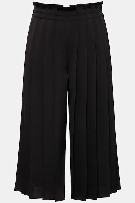 Pleated Wide Leg Cropped Culottes