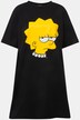 Sukienka Mini, prosty krój, dżersej, okrągły dekolt, nadruk Lisa Simpson