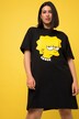 Sukienka Mini, prosty krój, dżersej, okrągły dekolt, nadruk Lisa Simpson