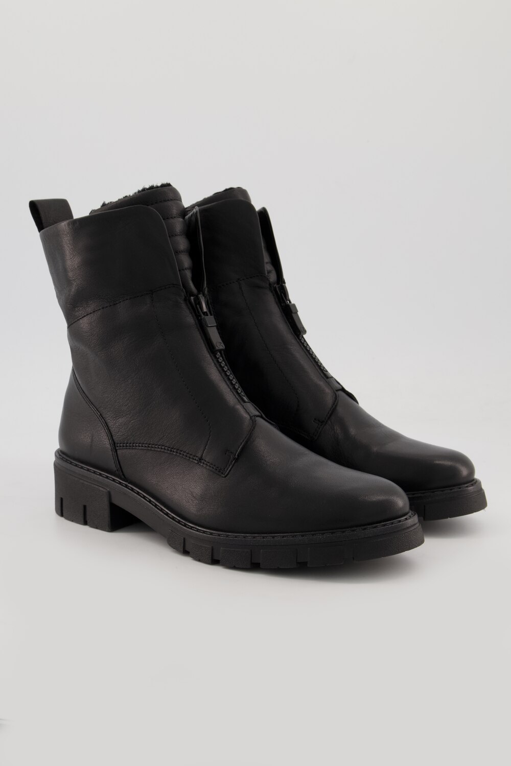 Grote Maten Leren boots, Dames, zwart, Maat: 42, Leer/Overige/Synthetische vezels, Ulla Popken