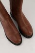 Skórzane botki, cholewka 3XL, wytłoczenia, zapięcie na suwak
