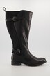 Lederstiefel, XXL-Schaft, Elastikeinsatz, Zipper, Weite H
