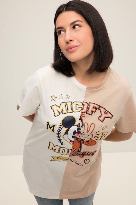 Disney Minnie Mouse T-Shirt für Damen Oberteil Frauen Top Bigshirt Oversize  Grau