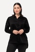 Satin-Hemdbluse, hinten länger, Hemdkragen, Langarm