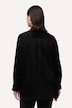 Satin-Hemdbluse, hinten länger, Hemdkragen, Langarm