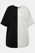 T-Shirt, oversized, Black/White Patch, Rundhals, Halbarm