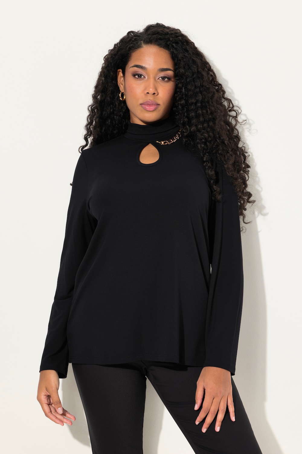Große Größen Shirt, Damen, schwarz, Größe: 54/56, Viskose, Ulla Popken