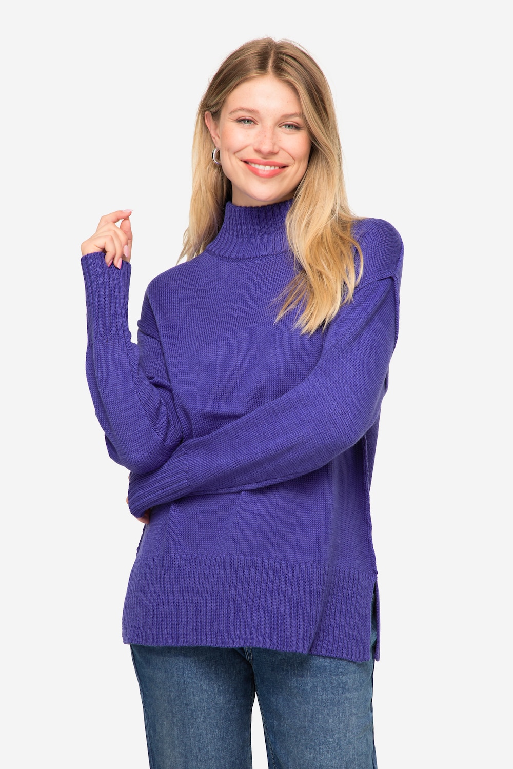 Große Größen Pullover, Damen, blau, Größe: S, Synthetische Fasern/Wolle, LAURASON