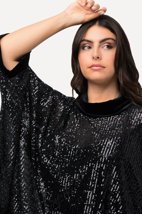 Haut Col Roulé Manches Courtes Maille Transparente - T-shirt Femme été Décontracté Et Sexy