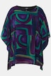 Chiffon-Tunika, Lagenoptik, Oversized, Rundhals, 3/4-Arm