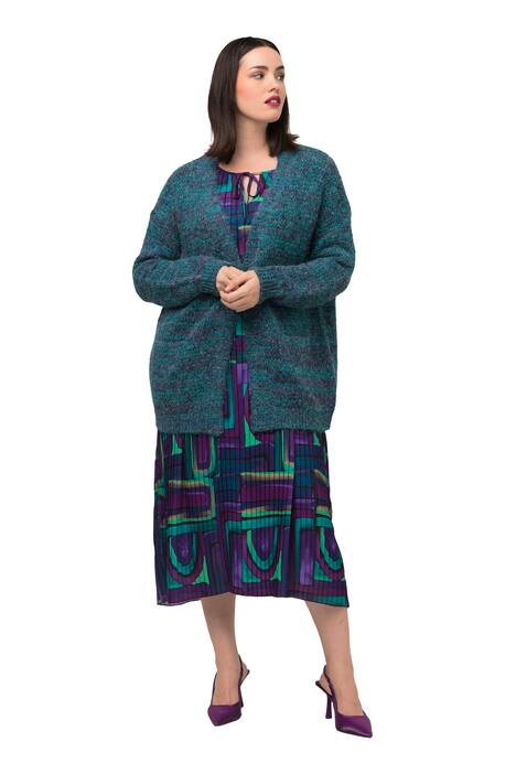 Rozepínací svetr, oversize, stojáček, háčkové zapínání