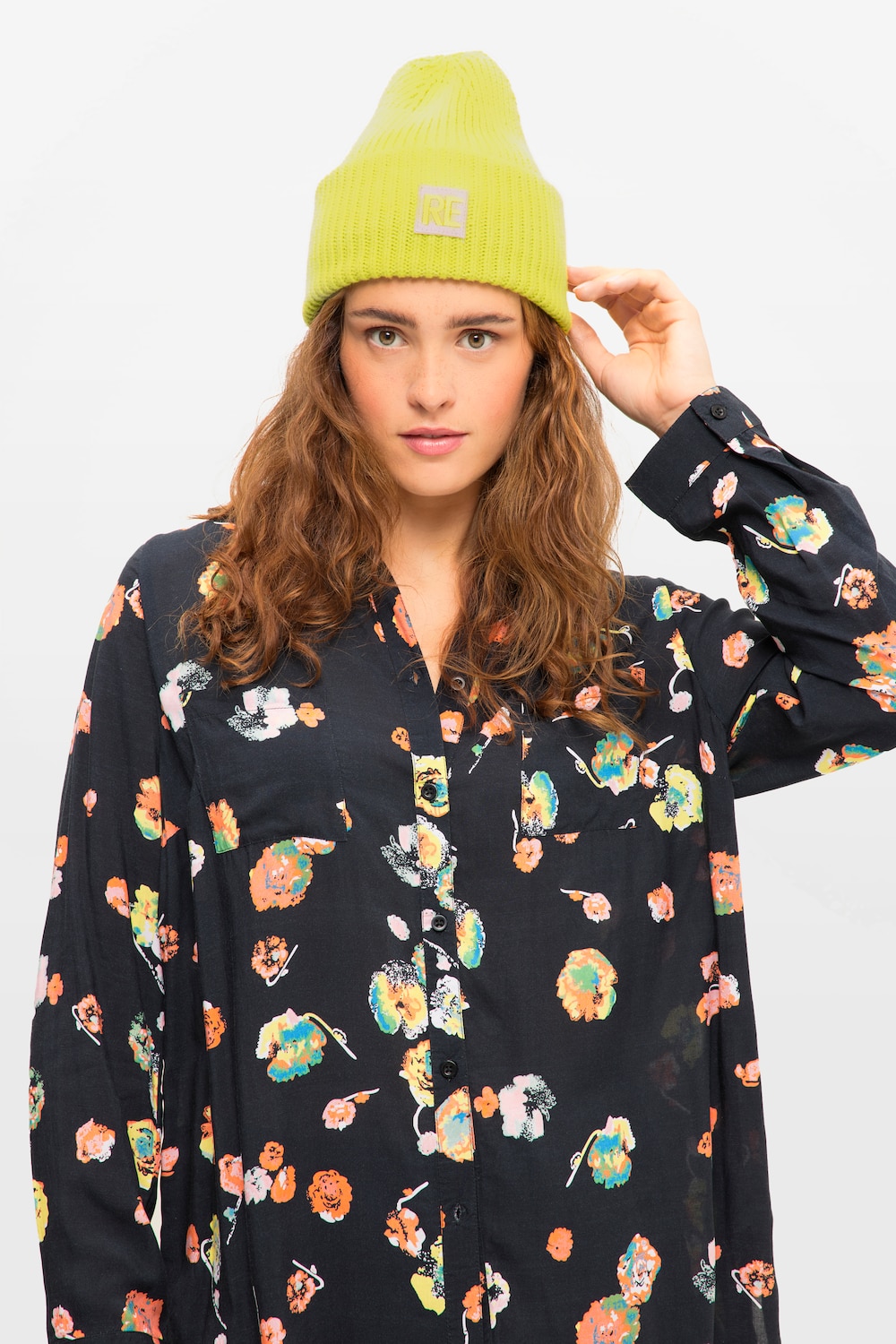 Große Größen Beanie, Damen, gelb, Größe: One Size, Synthetische Fasern, Studio Untold