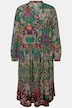 Midikleid, Patchdruck, V-Ausschnitt, Langarm