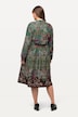 Midikleid, Patchdruck, V-Ausschnitt, Langarm