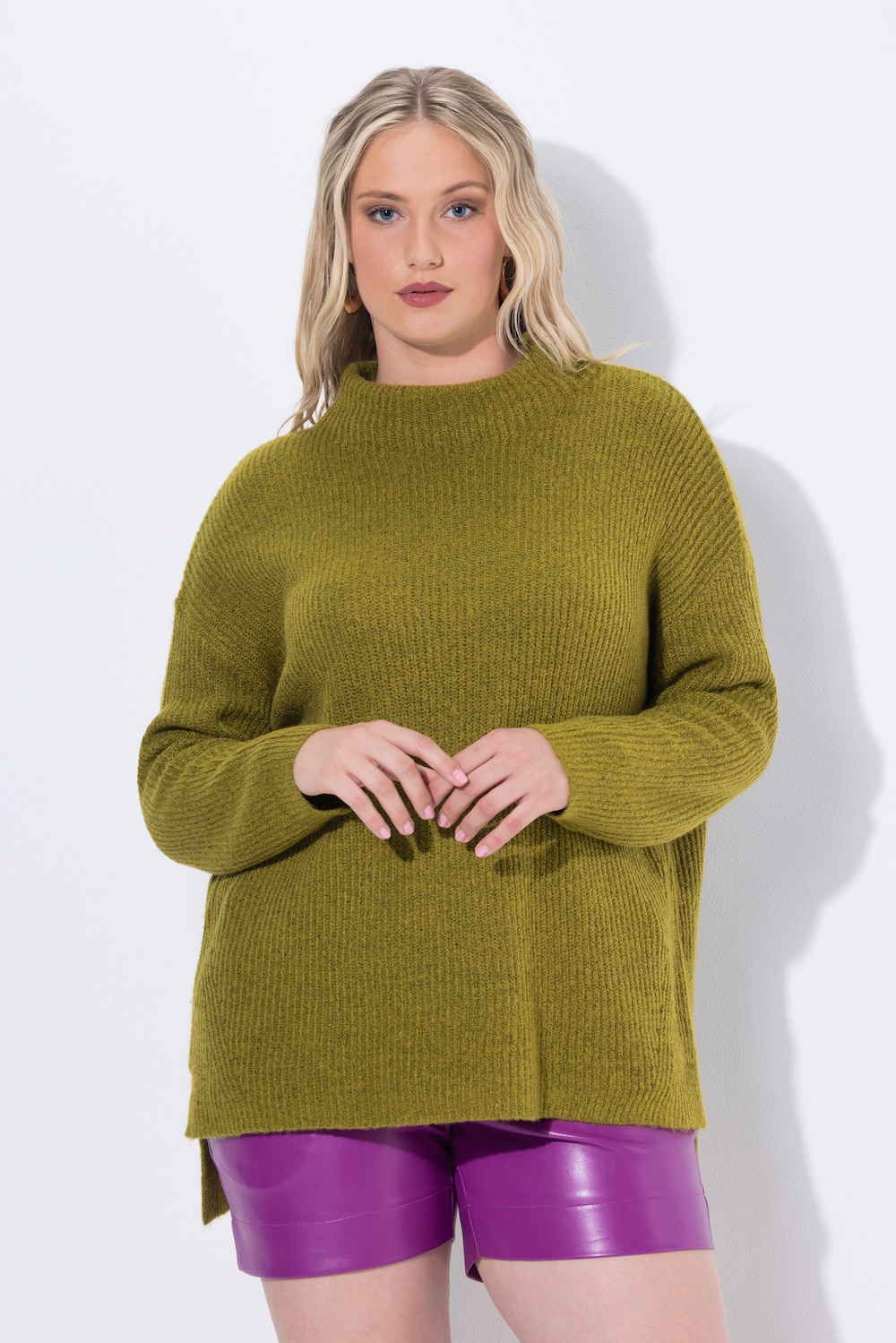 Große Größen Rollkragen-Pullover, Damen, braun, Größe: 50/52, Synthetische Fasern/Polyester, Ulla Popken