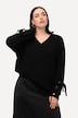 Pullover, Ärmel mit Ösen und Bändern, oversized