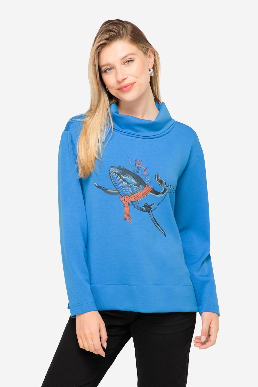 Große Größen Sweatshirt, Damen, blau, Größe: XL, Synthetische Fasern/Polyester, LAURASON