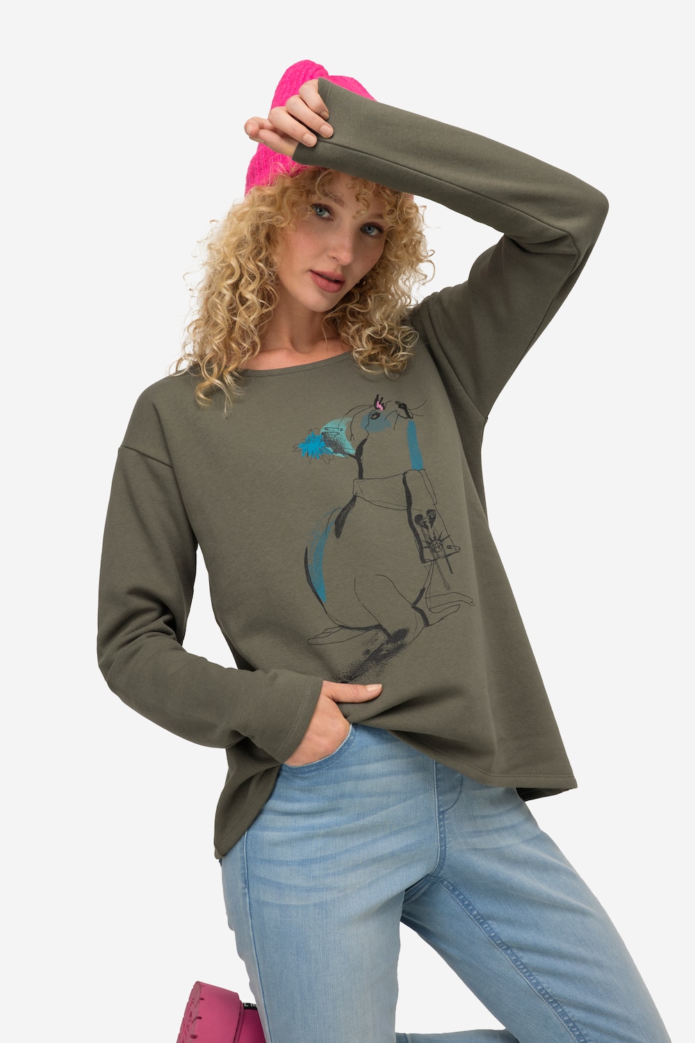 Große Größen Sweatshirt, Damen, grau, Größe: S, Baumwolle/Polyester, LAURASON