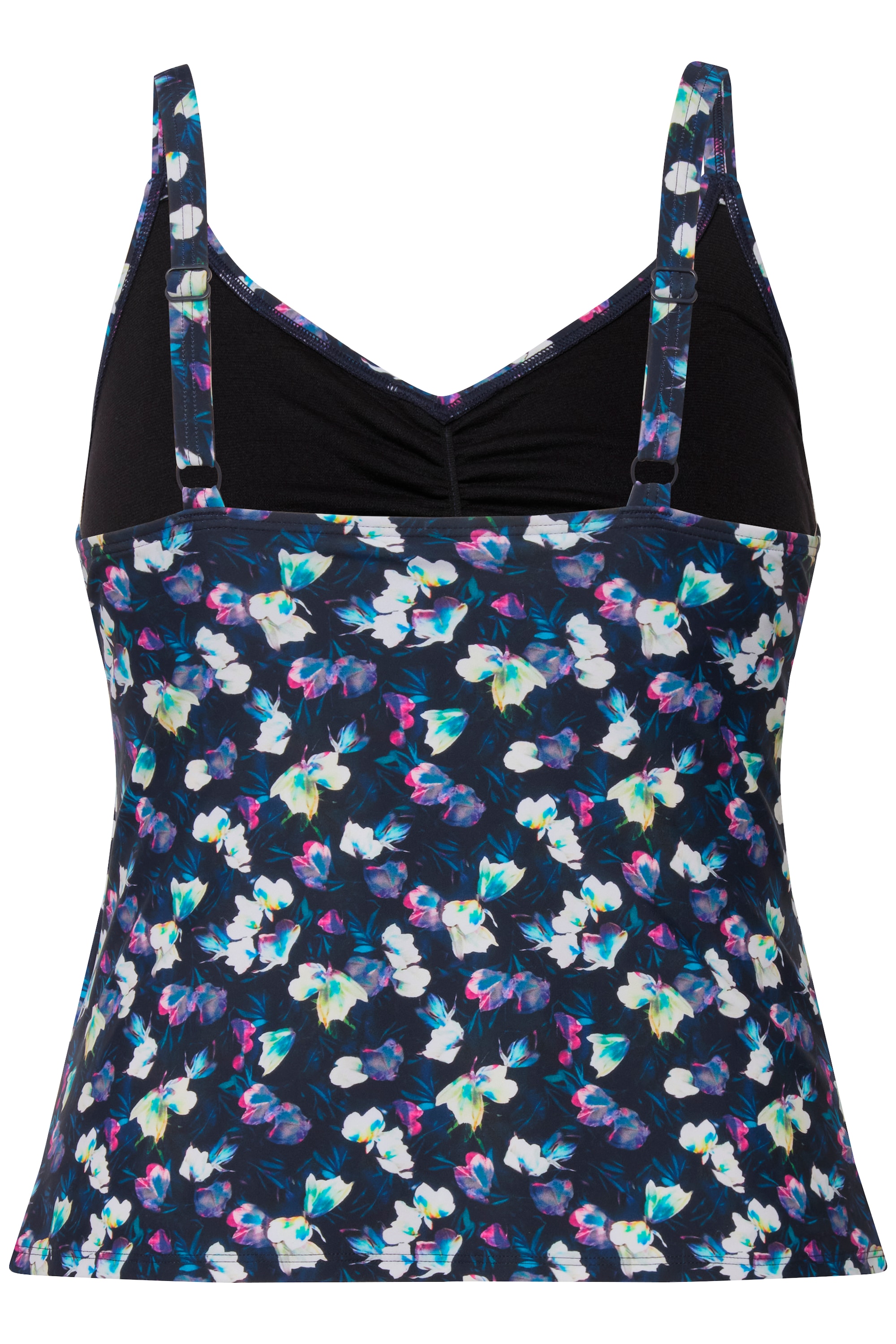 Ulla Popken Damen große Größen Bellieva Tankini Zweiteiler Blumenmuster Raffung