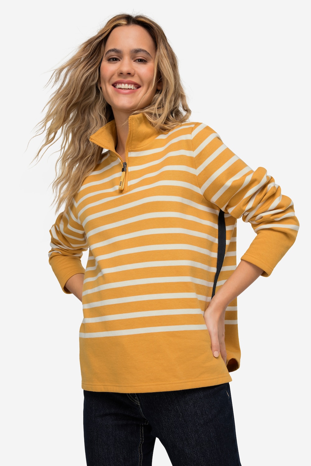 Große Größen Sweatshirt, Damen, orange, Größe: L, Baumwolle/Polyester, LAURASON