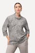 Sweatshirt, Federmuster, Boxy Fit, Stehkragen, 3/4-Arm