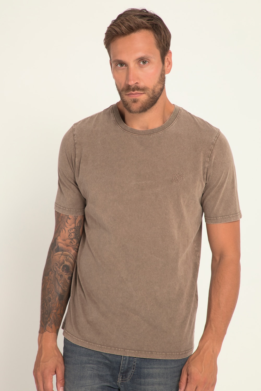 Grote Maten T-shirt, Heren, bruin, Maat: XXL, Katoen, JP1880