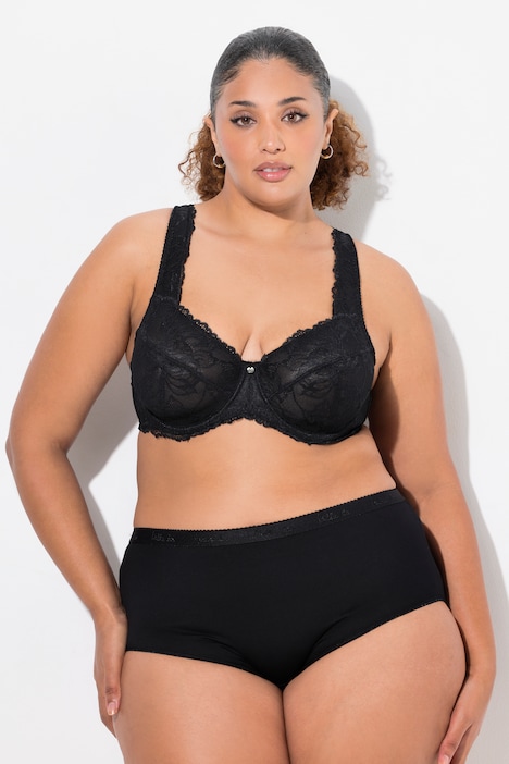 Soutien-gorge avec dentelle, armatures et bretelles larges - bonnets B-F