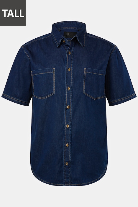 Denimhemd, Denim, Halbarm , Modern Fit Passform, Kent Kragen, bis Gr. 8XL