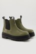 Botas robustas Chelsea, suela chunky, aplicación elástica, cremallera, ancho H