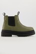 Botas robustas Chelsea, suela chunky, aplicación elástica, cremallera, ancho H