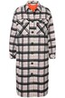 Dlouhá košilová bunda, oversize, kostkovaný vzor, barevná podšívka, dlouhé rukávy