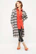 Long-Hemdjacke, oversized, Karo, Langarm, farbiges Futter