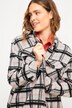 Long-Hemdjacke, oversized, Karo, Langarm, farbiges Futter