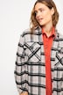 Long-Hemdjacke, oversized, Karo, Langarm, farbiges Futter
