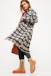 Long-Hemdjacke, oversized, Karo, Langarm, farbiges Futter