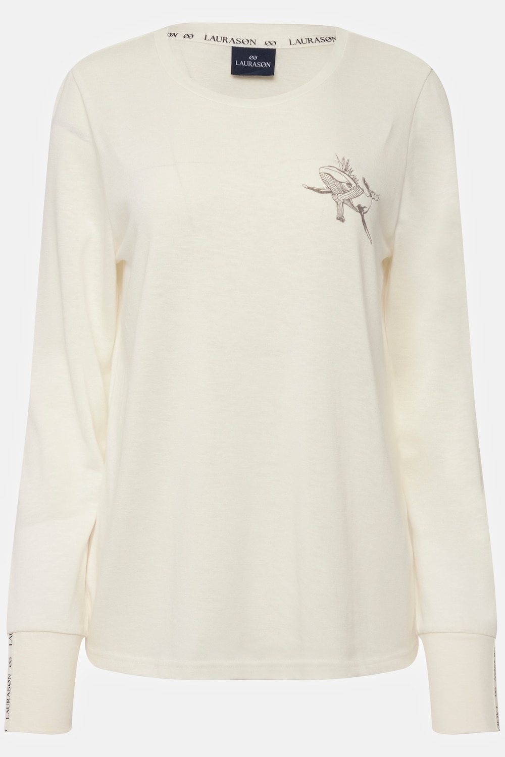 Stora storlekar T-shirt, Dam, vit, storlek: L, Syntetfibrer/Bomull, LAURASON
