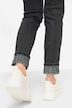 Smal jeans, smal passform, 5-lommer, oppslått kant, med resirkulert polyester