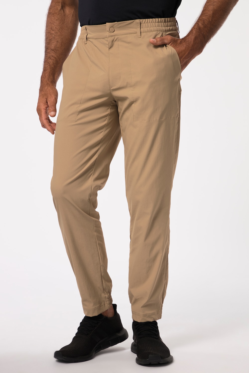 grandes tailles pantalon chino jay-pi avec technologie flexnamic® spécial golf. poche pour smartphone, femmes, marron, taille: 56, fibres synthétiques, jay-pi