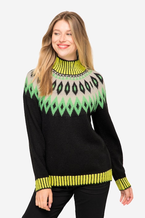 Nordic Striped Turtleneck Sweater