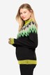 Norwegerpullover, Wollanteil, Stehkragen, Langarm, mit recyceltem Polyester