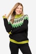 Norwegerpullover, Wollanteil, Stehkragen, Langarm, mit recyceltem Polyester