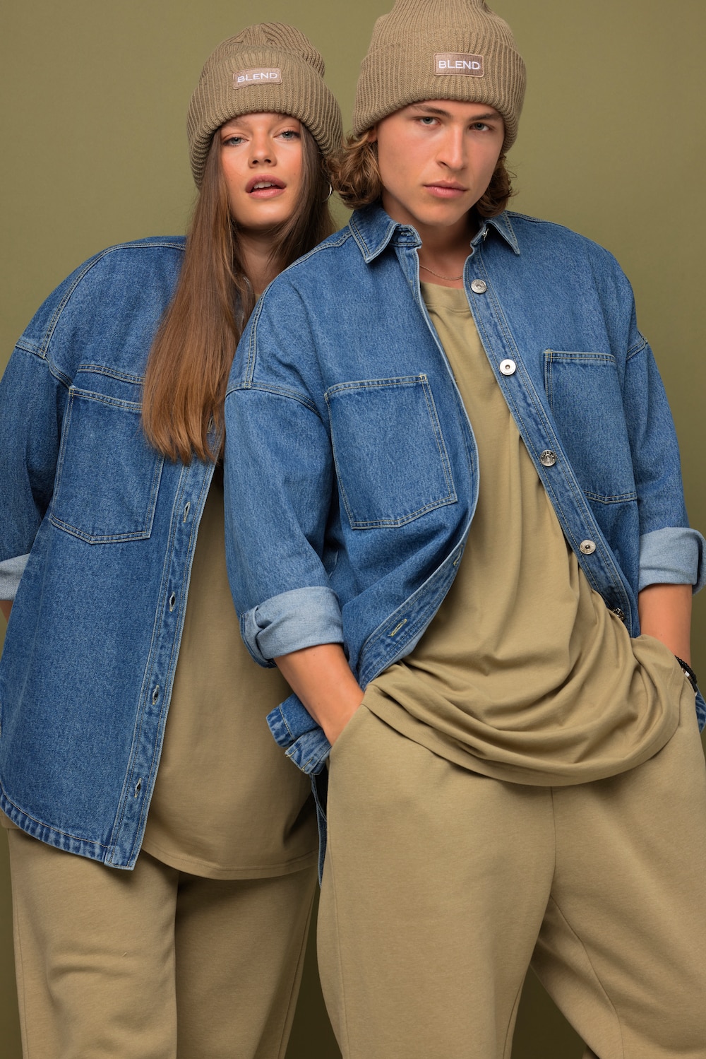 Große Größen Oversized-Jeanshemd, Damen, blau, Größe: XL, Baumwolle, Studio Untold