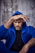 Veste à capuche JAY-PI, collection fitness. En molleton avec des imprimés.