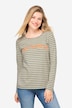 Ringelshirt, Regular Fit, Statement Print, Rundhals, Langarm, OEKO-TEX